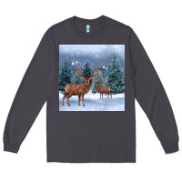 Smoke winter deer Long Sleeve Tee - BarkalooDesign