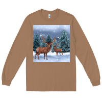 Toasted Coconut winter deer Long Sleeve Tee - BarkalooDesign