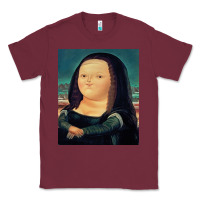 Burgundy fernando botero mona lisa Classic Tee - artisFamous