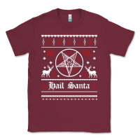 Burgundy hail santa ugly christmas sweater   sweatshirt Classic Tee - artisFamous