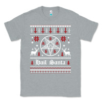 Heather Grey hail santa ugly christmas sweater   sweatshirt Classic Tee - artisFamous