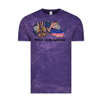 Cloud Purple peace love america Vintage Tee - SublimationCraftShop