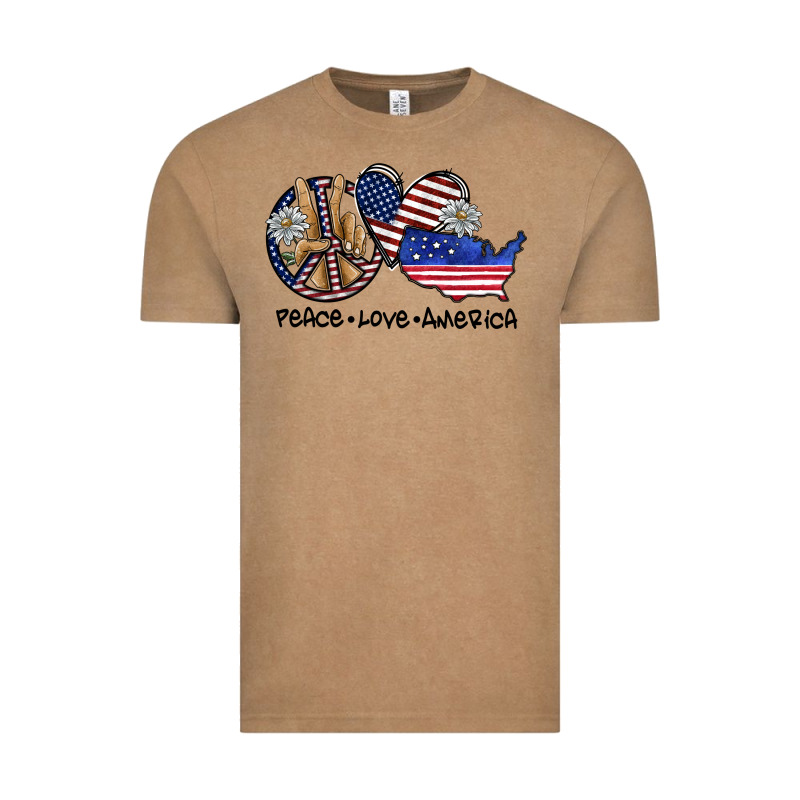 Peace Love America Vintage Tee by SublimationCraftShop | Teevron