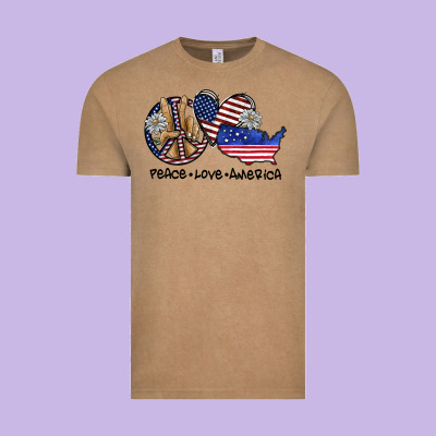 Peace Love America Vintage Tee Designed By Sublimationcraftshop