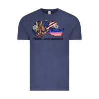 Vintage Denim peace love america Vintage Tee - SublimationCraftShop