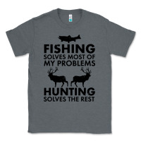 Charcoal Heather funny fishing and hunting Classic Tee - artisFamous