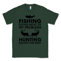 Sports Green funny fishing and hunting Classic Tee - artisFamous