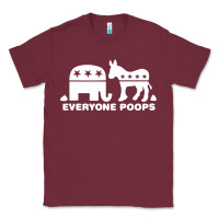 Burgundy everyone poops Classic Tee - artisFamous