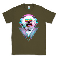 Army Green bichons frise dog vintage Classic Tee - artisFamous