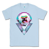 Dusty Blue bichons frise dog vintage Classic Tee - artisFamous