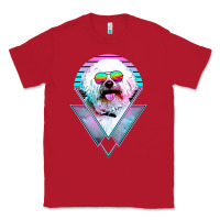 Red bichons frise dog vintage Classic Tee - artisFamous