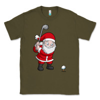 Army Green santa claus golf christmas golfer golfing gift Classic Tee - artisFamous