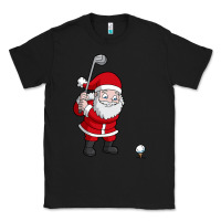 Black santa claus golf christmas golfer golfing gift Classic Tee - artisFamous