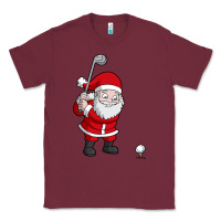 Burgundy santa claus golf christmas golfer golfing gift Classic Tee - artisFamous