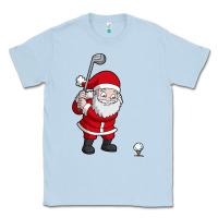 Dusty Blue santa claus golf christmas golfer golfing gift Classic Tee - artisFamous