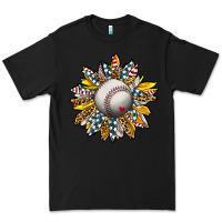 Black Baseball Sunflower Premium Tee - CowhideDigitalArt