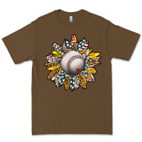 Cacao Baseball Sunflower Premium Tee - CowhideDigitalArt