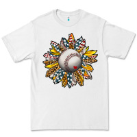 White Baseball Sunflower Premium Tee - CowhideDigitalArt