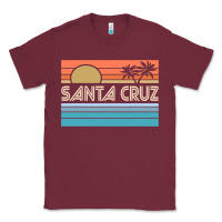 Santa C.r.u.z Cali Sunset 70s 80s Surfer Summer Sun Classic Tee | Teevron