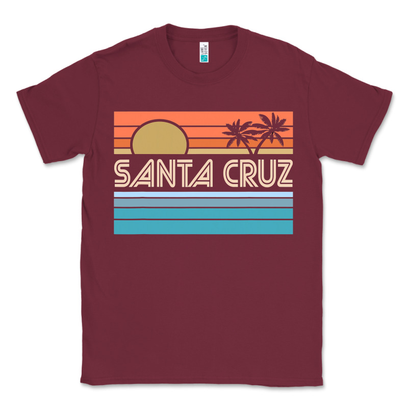 Santa C.r.u.z Cali Sunset 70s 80s Surfer Summer Sun Classic Tee by artisFamous | Teevron