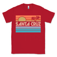 Red santa c.r.u.z cali sunset 70s 80s surfer summer sun Classic Tee - artisFamous