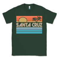 Sports Green santa c.r.u.z cali sunset 70s 80s surfer summer sun Classic Tee - artisFamous