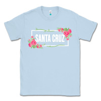 Dusty Blue santa c.r.u.z cali  floral hibiscus flower Classic Tee - artisFamous