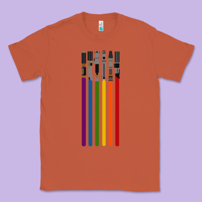 Rainbow Lightsaber Classic Tee Designed By Artisfamous