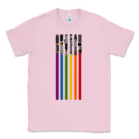 Bubblegum Pink rainbow lightsaber Classic Tee - artisFamous