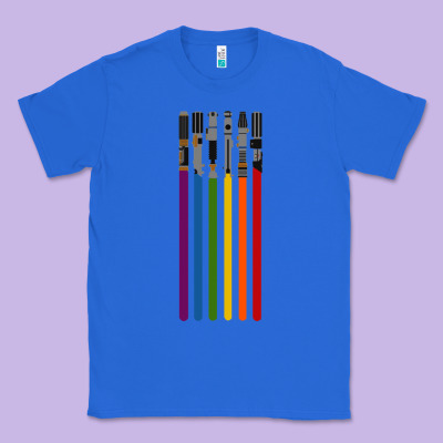 Rainbow Lightsaber Classic Tee Designed By Artisfamous