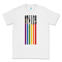 White rainbow lightsaber Classic Tee - artisFamous