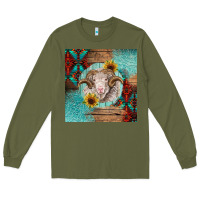 Army Green western merino Long Sleeve Tee - BarkalooDesign