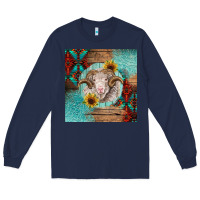 Navy western merino Long Sleeve Tee - BarkalooDesign