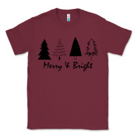 Burgundy merry and bright Classic Tee - artisFamous