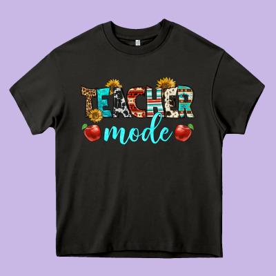 Teacher Mode Heavy Core Tee Designed By Bundleandbundleshop