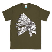 Army Green american indian Classic Tee - artisFamous