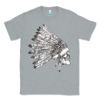 Heather Grey american indian Classic Tee - artisFamous