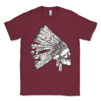 Burgundy american indian Classic Tee - artisFamous