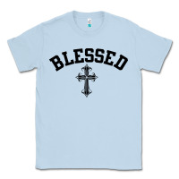 Dusty Blue blessed christian christianity Classic Tee - artisFamous