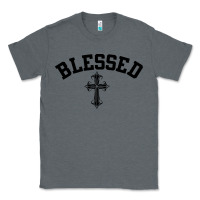 Charcoal Heather blessed christian christianity Classic Tee - artisFamous