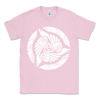 Bubblegum Pink celtic trinity knot crow spiritual mandala Classic Tee - artisFamous