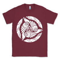 Burgundy celtic trinity knot crow spiritual mandala Classic Tee - artisFamous