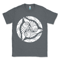 Charcoal Heather celtic trinity knot crow spiritual mandala Classic Tee - artisFamous
