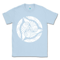 Dusty Blue celtic trinity knot crow spiritual mandala Classic Tee - artisFamous
