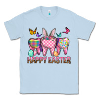 Dusty Blue Happy Easter Dental And Egg Classic Tee - BundleAndBundleShop