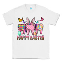White Happy Easter Dental And Egg Classic Tee - BundleAndBundleShop