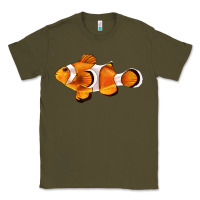 Army Green clown fish side Classic Tee - BarkalooDesign