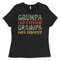 Black grumpa like a regular grandpa only grumpier Ladies Tee - Artiststas