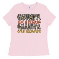 Bubblegum Pink grumpa like a regular grandpa only grumpier Ladies Tee - Artiststas