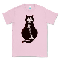 Bubblegum Pink Cat with Fish Bone Classic Tee - artisFamous